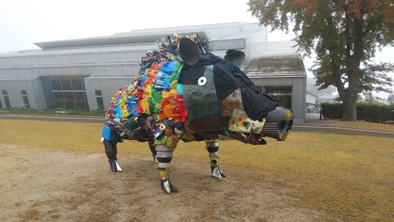 淀川テクニック作「真庭のシシ」完成お披露目会 in 岡山県真庭市